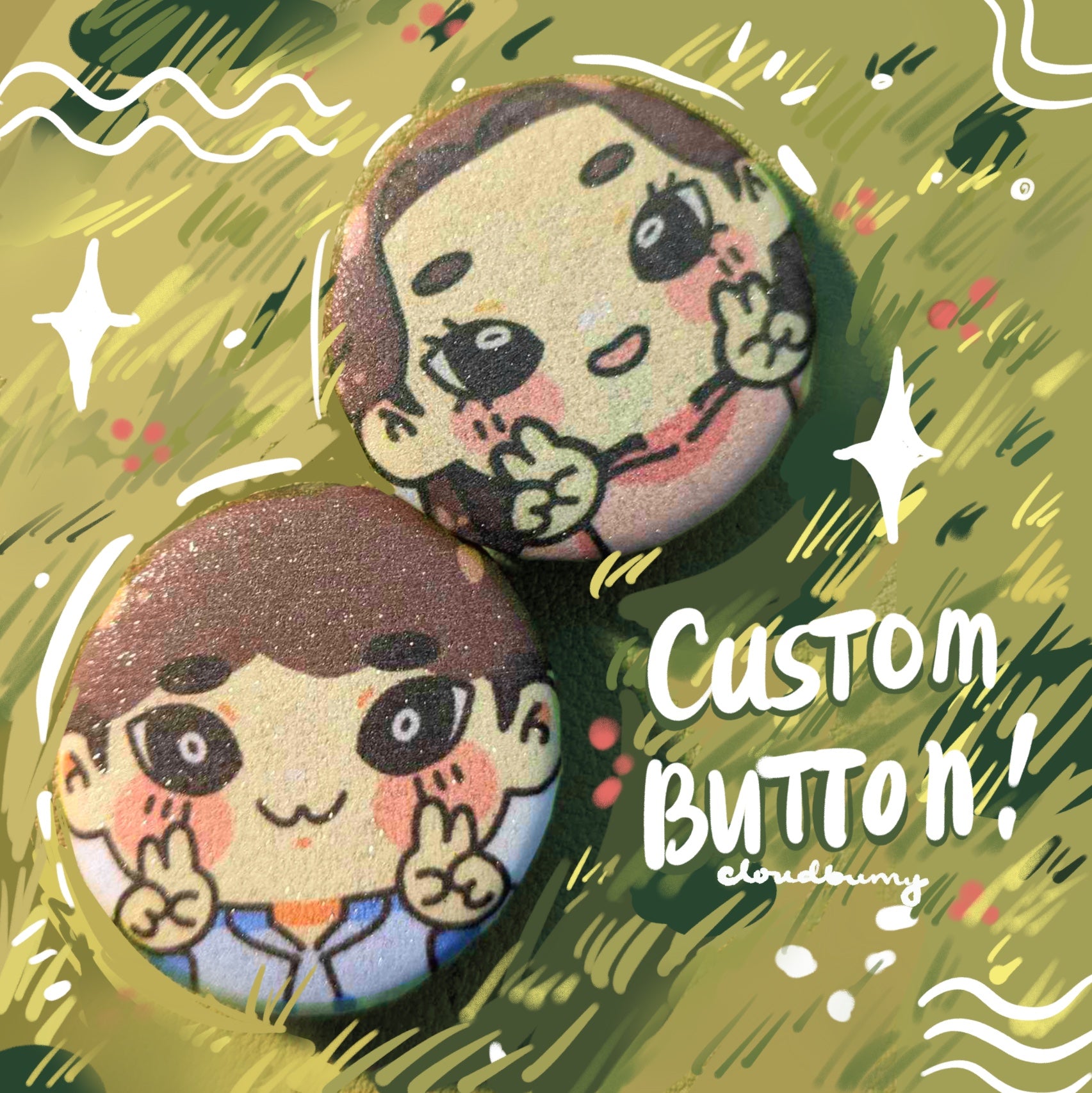 32mm Custom Button Pin | Handmade by CloudbunnyPH